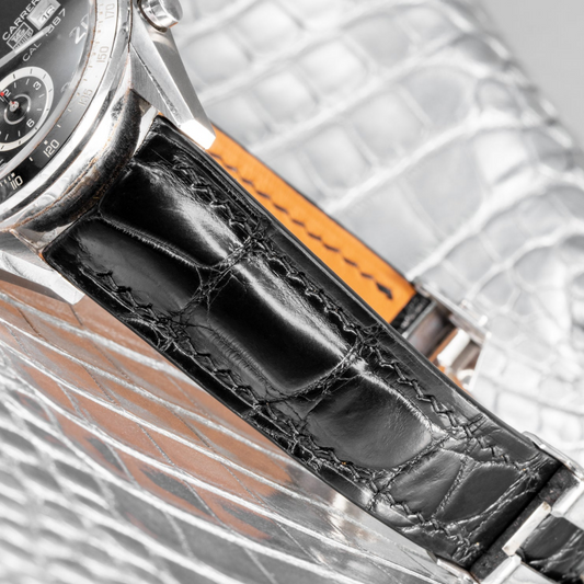 black-alligator-leather-watch-strap-forTag-Heuer-carrera-detail.png