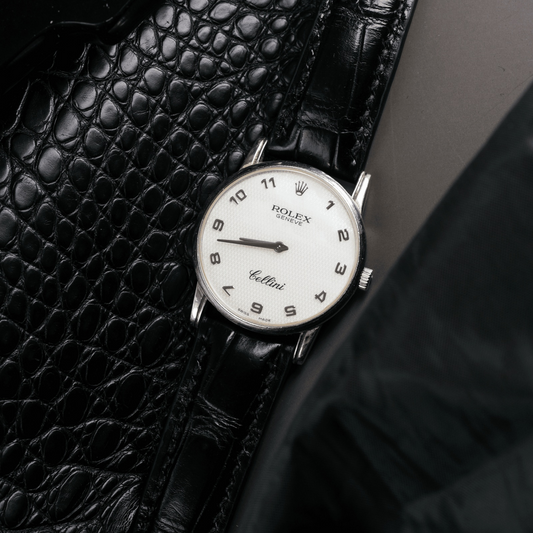 Black-alligator-leather-watch-strap-for-Rolex-Cellini-on-Watch.png