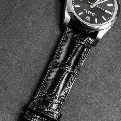 Black-alligator-leather-watch-strap-for-Rolex-OysterPerpetual-detail.png