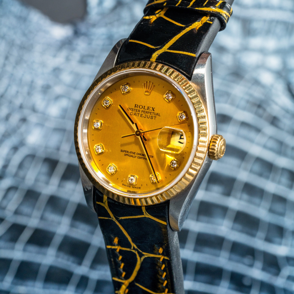 Black-gold-alligator-leather-watch-strap-for-Rolex-Datejust-36mm-watch.png