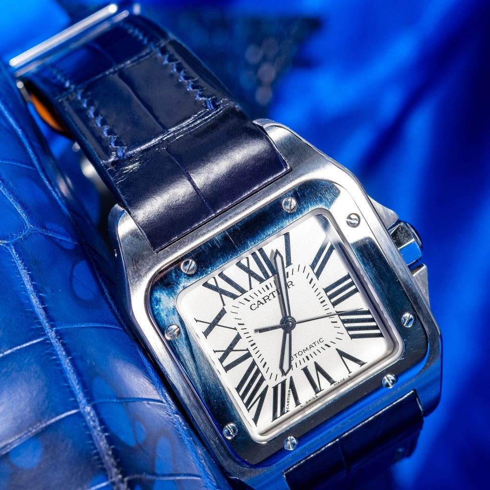 Blue-alligator-leather-watch-strap-for-Cartier-Santos-100-Deatil.jpg