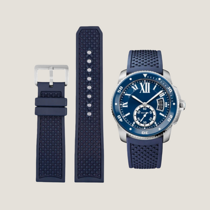Blue-rubber-strap-for-cartier-calibre-with-Silver-Buckle.png