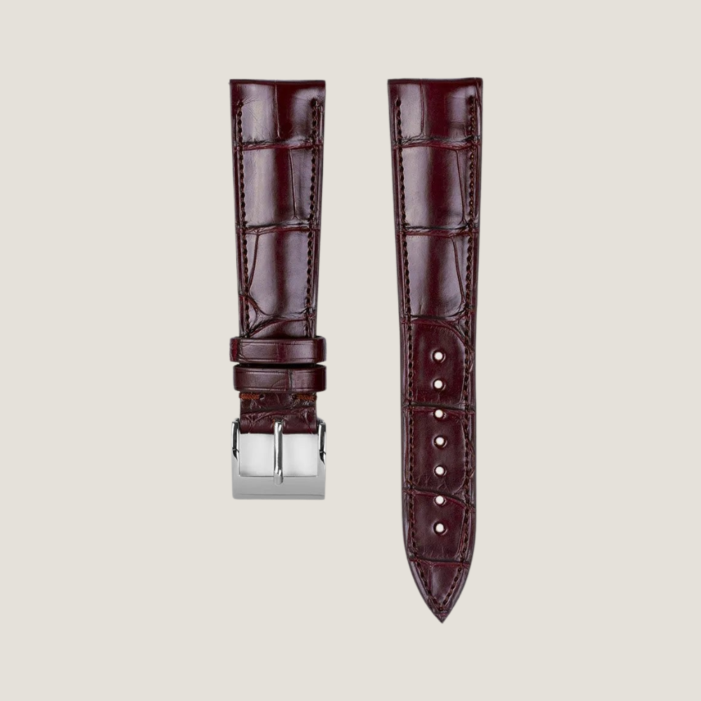 BordeauxAlligatorLeatherWatchStrap.png