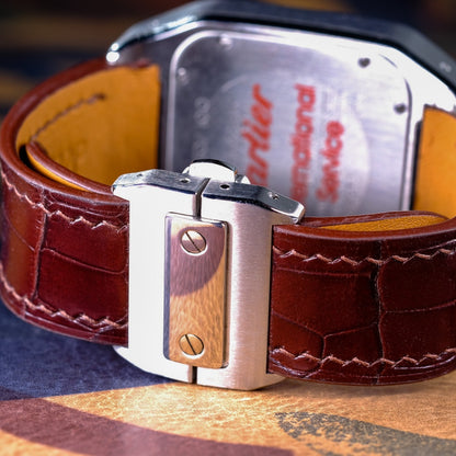 Brown-alligator-leather-watch-strap-for-Cartier-Santos-100-backside.jpg