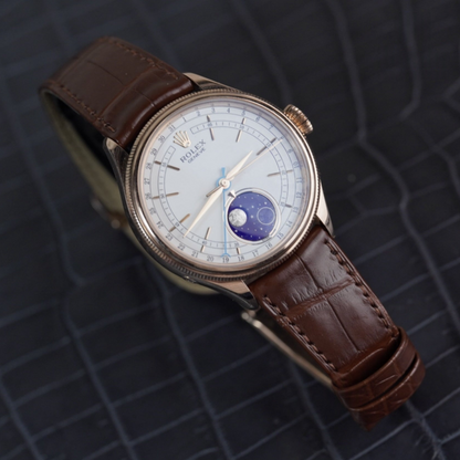Brown-alligator-leather-watch-strap-for-Rolex-Cellini-on-Watch.png