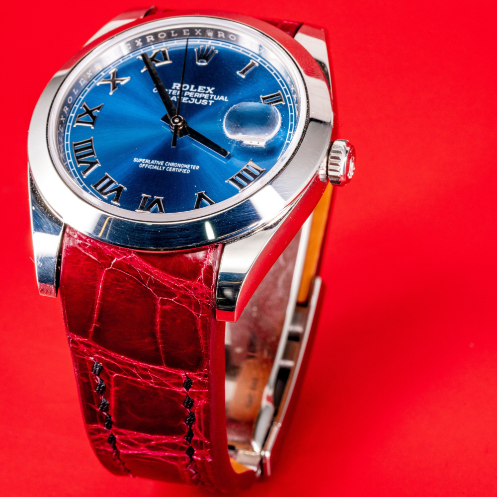 Ferrari-Red-alligator-leather-watch-strap-for-Rolex-Datejust-36mm-detail.png