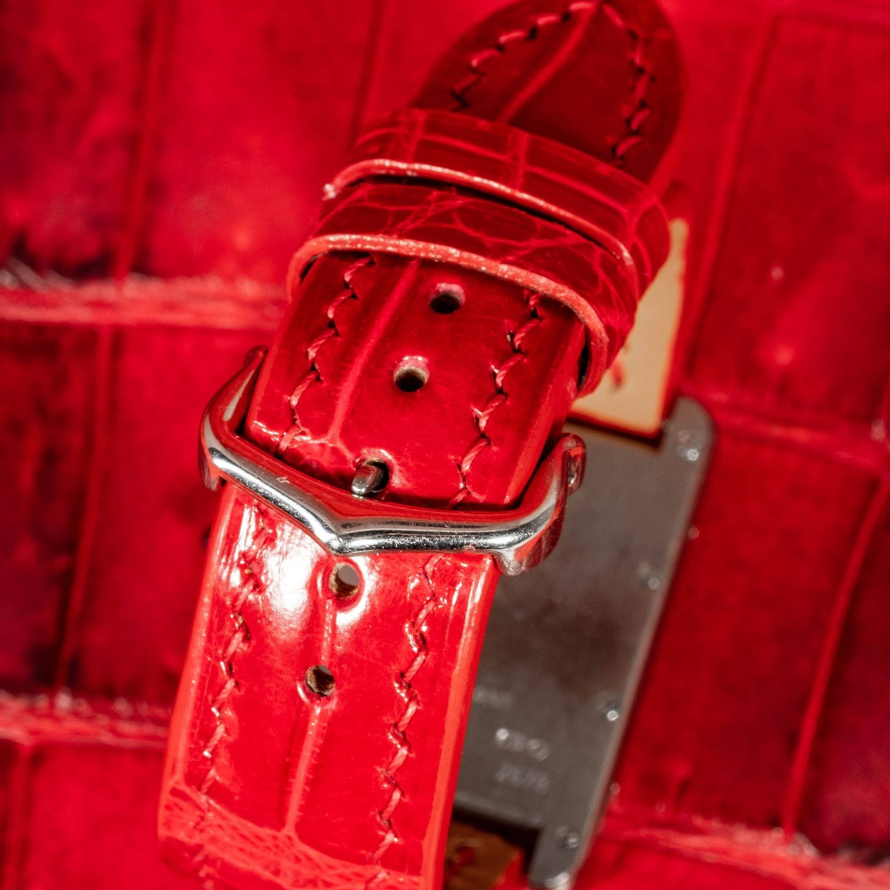 Red-alligator-leather-watch-strap-for-Cartier-tank-on-watch-Backside.png