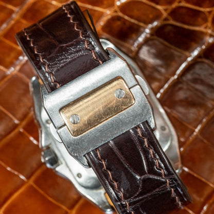 Reddish-Brown-alligator-leather-watch-strap-for-Cartier-Santos-100-Backside.jpg