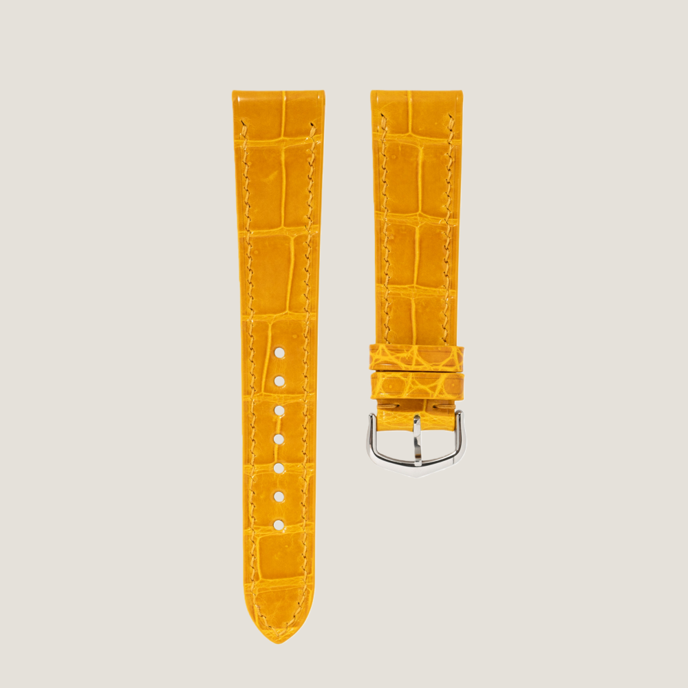 Saffron-yellow-alligator-leather-watch-strap-for-Cartier-tank.png