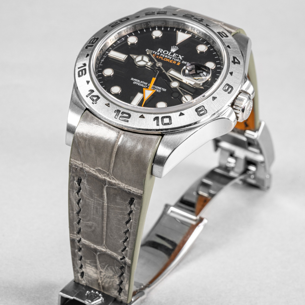 Stone-grey-alligator-leather-strap-for-rolex-explorer-ii.png