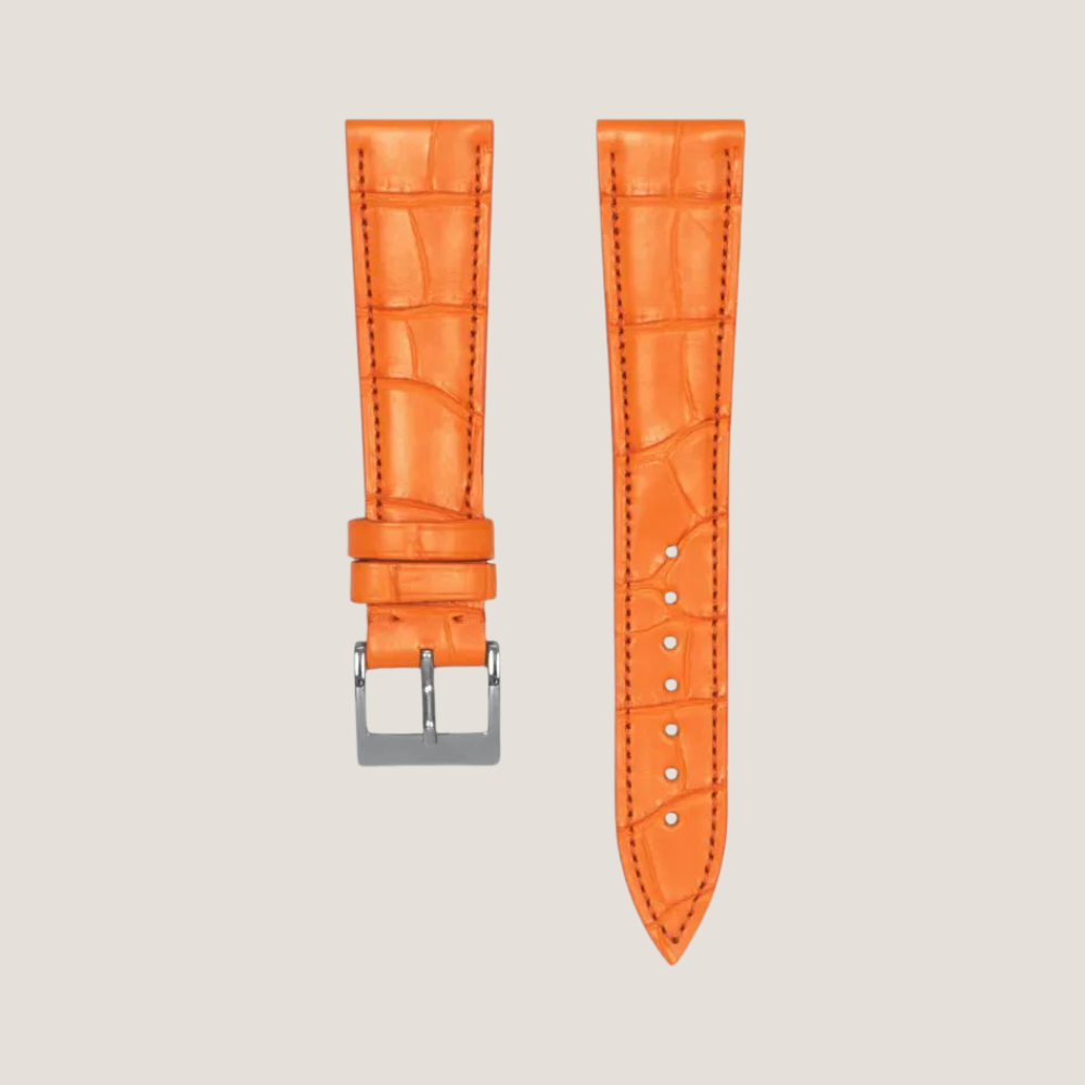 TangerineAlligatorLeatherWatchStrap.png