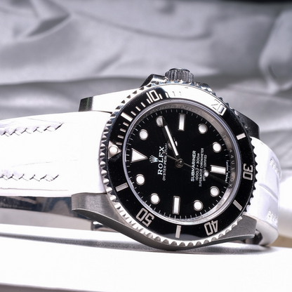 White-Alligator-leather-watch-strap-for-Rolex-Submariner-on-watch.png