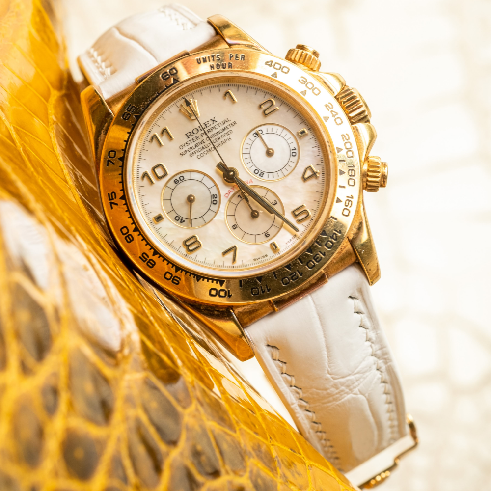 White-alligator-leather-watch-strap-for-Rolex-Daytona-on-Watch.png