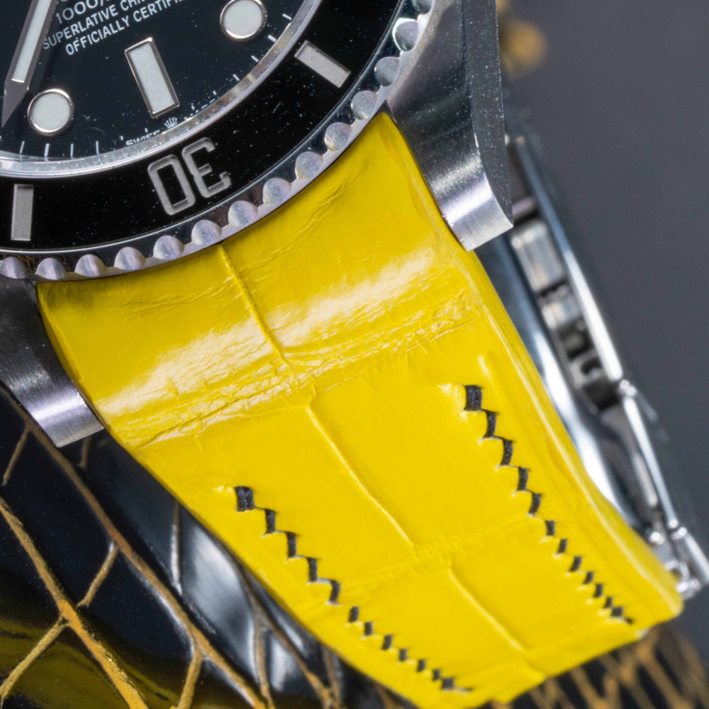 banana-yellow--alligator-leather-strap-for-rolex-submariner-41mm-stitching.png