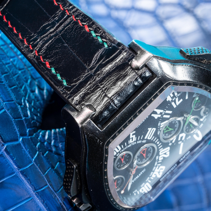black-alligator-leather-strap-for-delacour-bichrono-green-red-stitching-detail.png