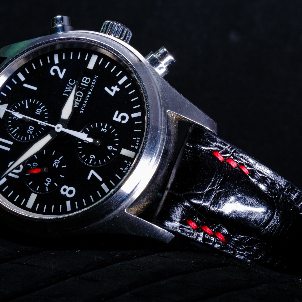 black-alligator-leather-strap-for-iwc-pilot-s-watch-chronograph-red-black-stitching-detail.png