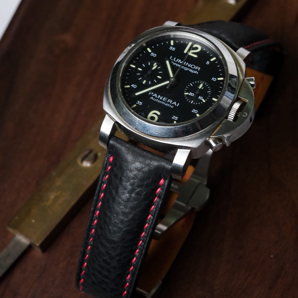 black-chevre-leather-watch-strap-for-Panerai-Luminor-on-Watch.png