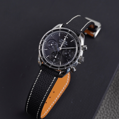 black-epsom-leather-watch-strap-for-Omega-speedmaster-on-watch.png
