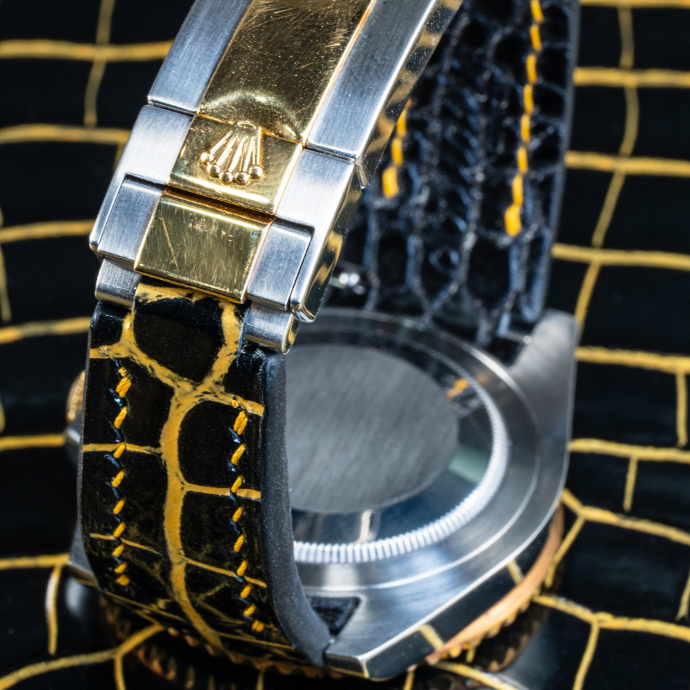 black-gold-alligator-leather-strap-for-rolex-gtm-ii-116713LN-0001-backside.png