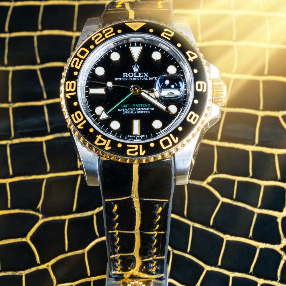 black-gold-alligator-leather-strap-for-rolex-gtm-ii-116713LN-0001.png