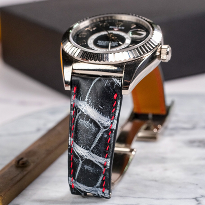 black-silver-alligator-leather-strap-for-rolex-sky-dweller-detail.png