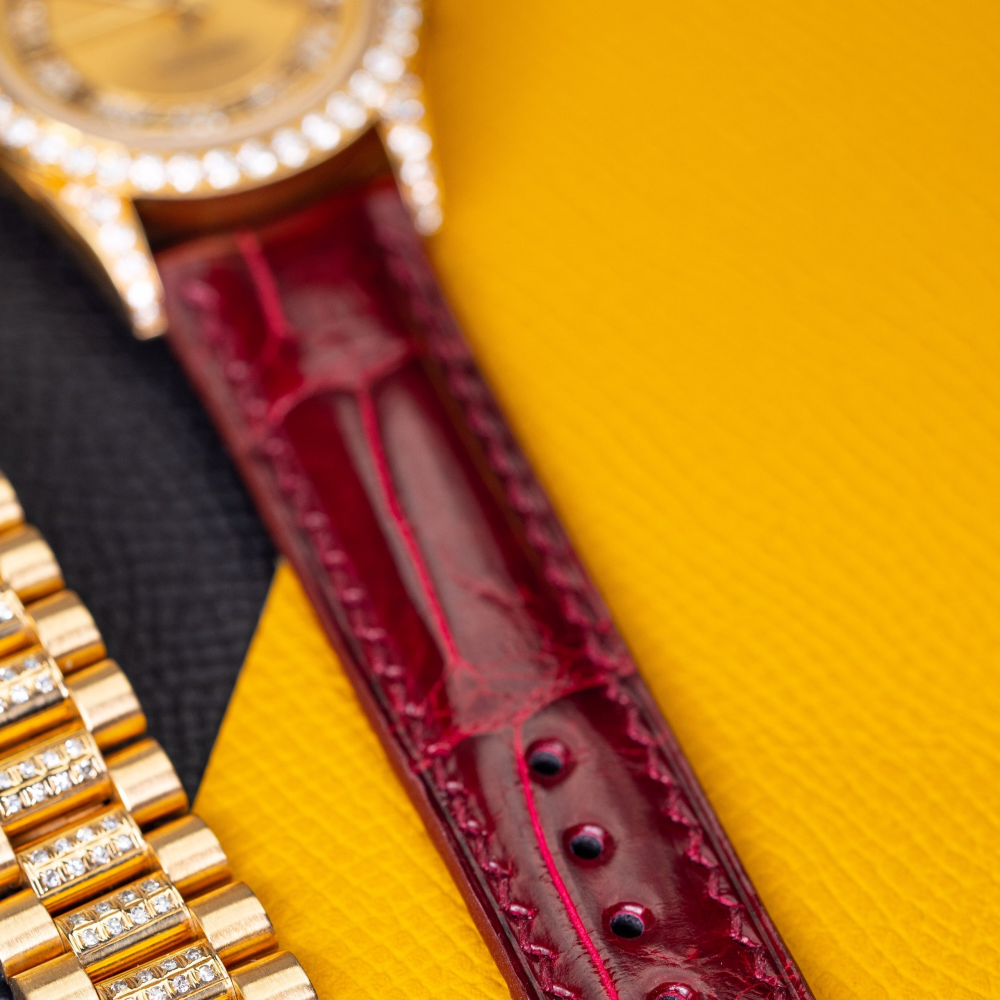 bloody-red-alligator-leather-watch-strap-for-Rolex-Datejust-stitching.png