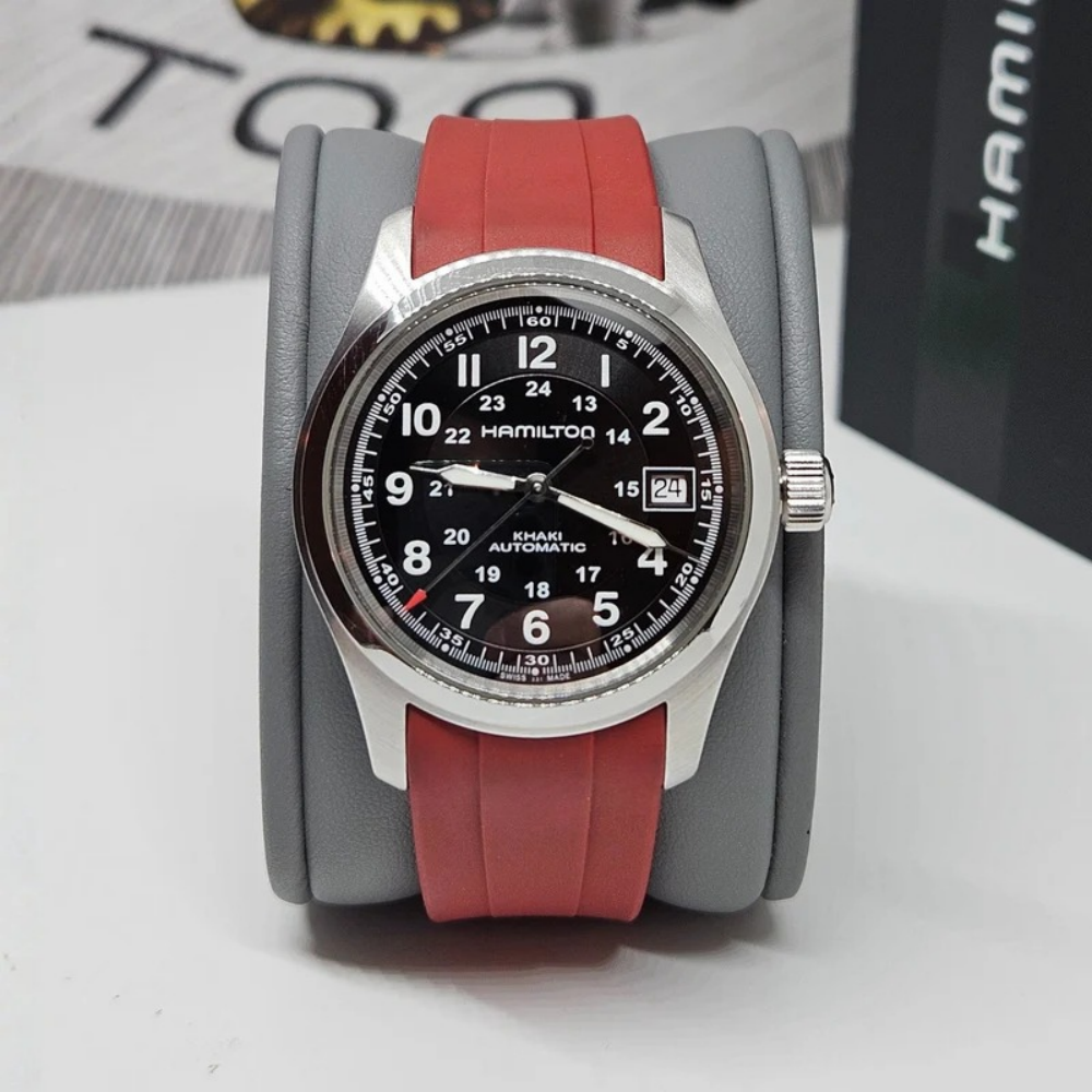 bordeaux-fkm-rubber-strap-for-hamilton-khaki-field-on-watch.png