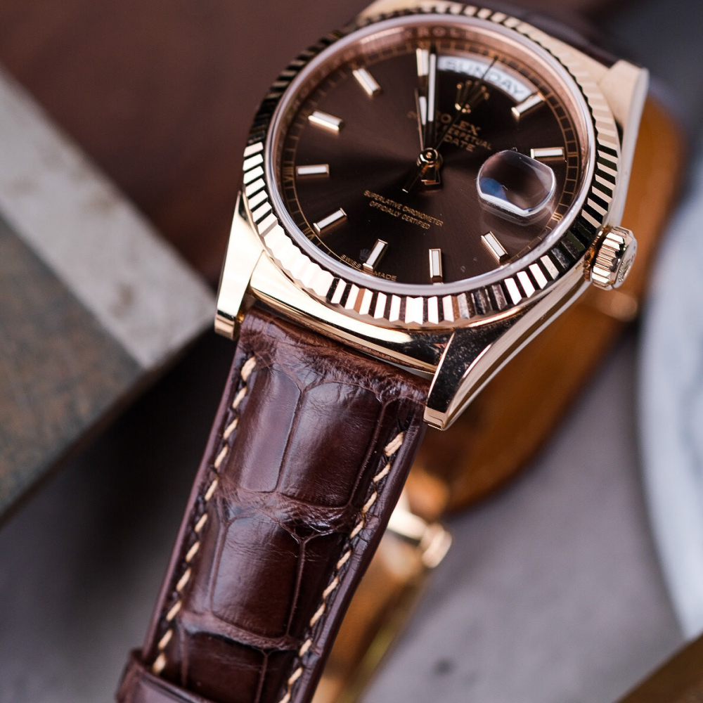 brown-alligator-leather-strap-Rolex-day-date-watch.png