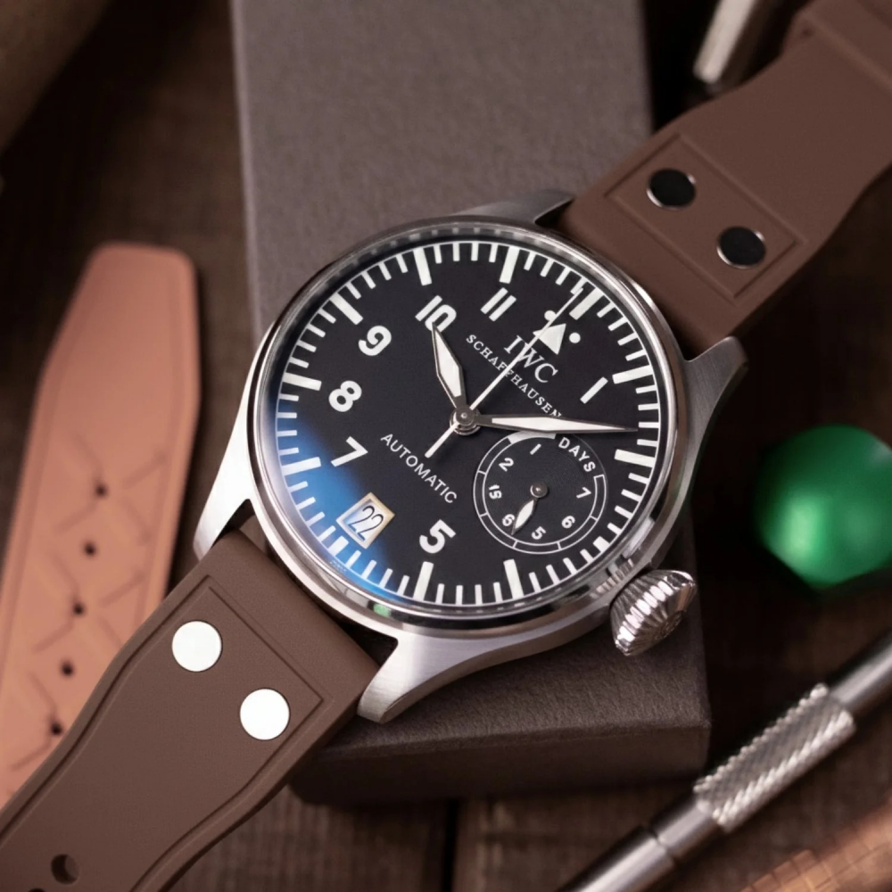 brown-fkm-rubber-strap-for-IWC-with-rivets-on-watch.png
