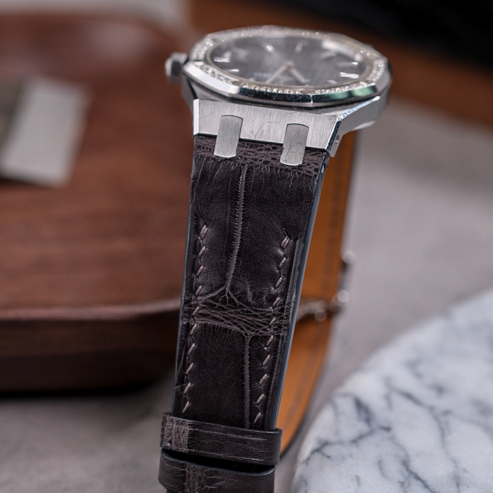 charcoal-grey-alligator-leather-strap-for-ap-ladies-on-watch.png