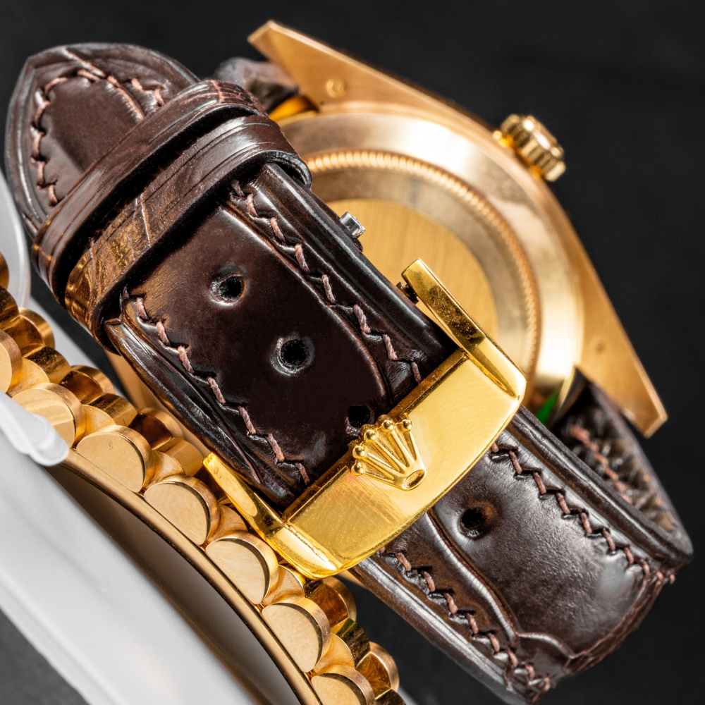chocolate-brown-alligator-leather-strap-Rolex-day-date-backside.png