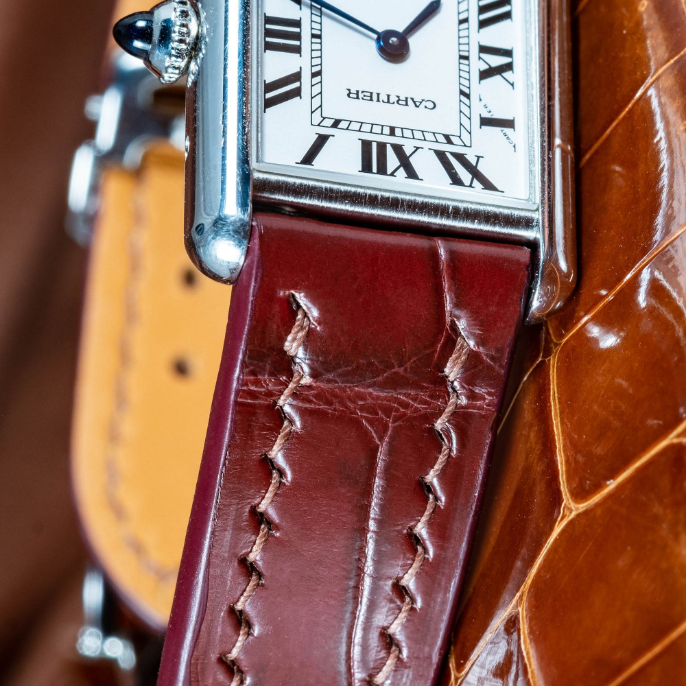 chocolate-brown-alligator-leather-strap-for-cartier-tank-stitching.png