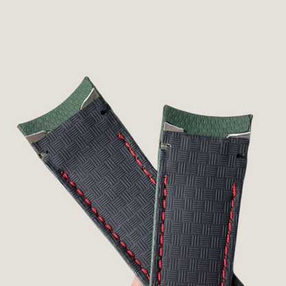 dark-green-fkm-rubber-strap-sailcloth-pattern-for-Breguet-Type-XXI-3810-detail.png
