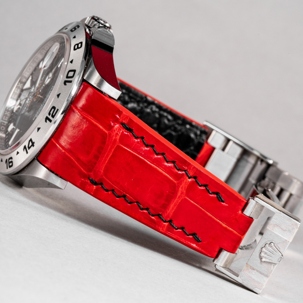 ferrari-red-alligator-leather-strap-for-rolex-explorer-ii-stitching.png