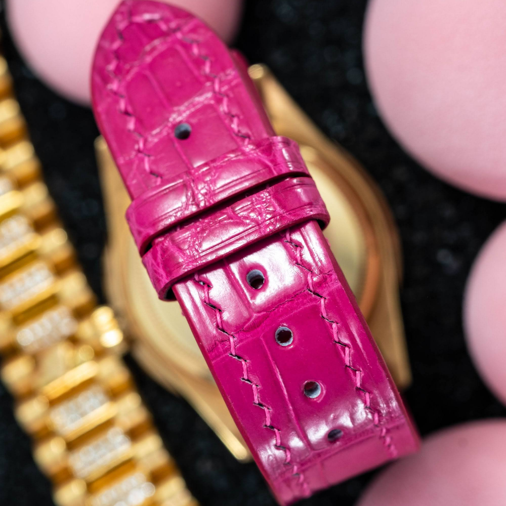 fuchsia-pink-alligator-leather-watch-strap-for-Rolex-Datejust-41mm-backside.png