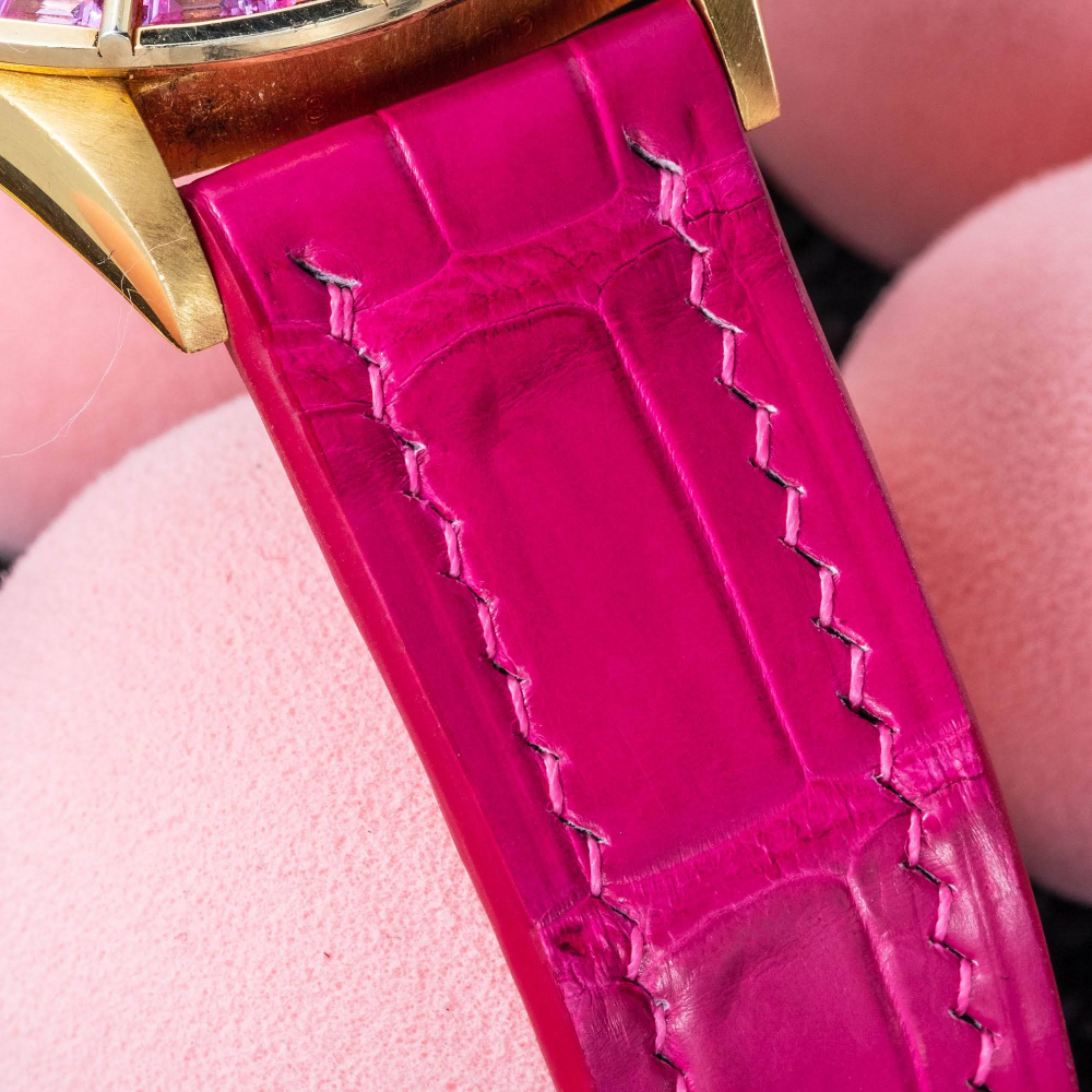 fuchsia-pink-alligator-leather-watch-strap-for-Rolex-Datejust-41mm-stitching.png