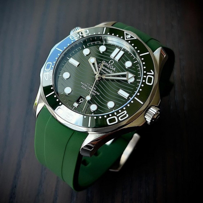 green-FKM-rubber-strap-for-omega-seamaster-300-on-watch.png