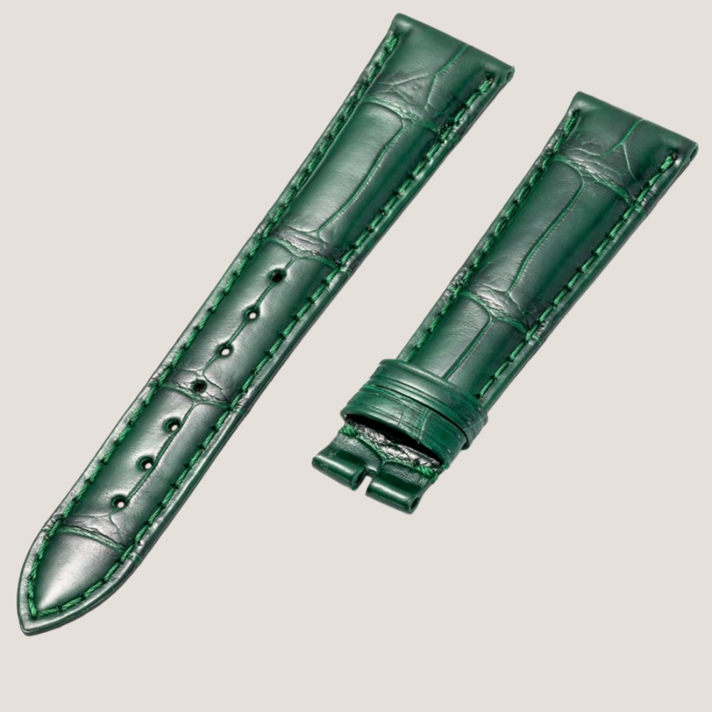 green-alligator-leather-watch-strap-for-Rolex-submariner-tang-buckle.png