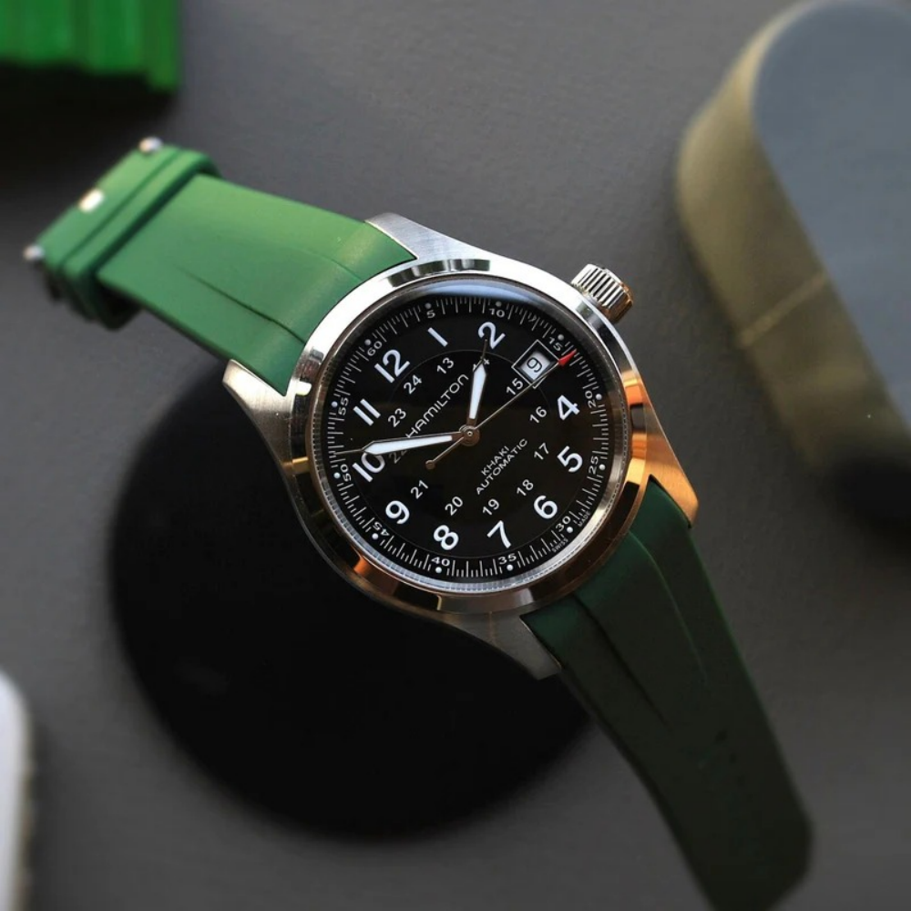 green-fkm-rubber-strap-for-hamilton-khaki-field-on-watch.png