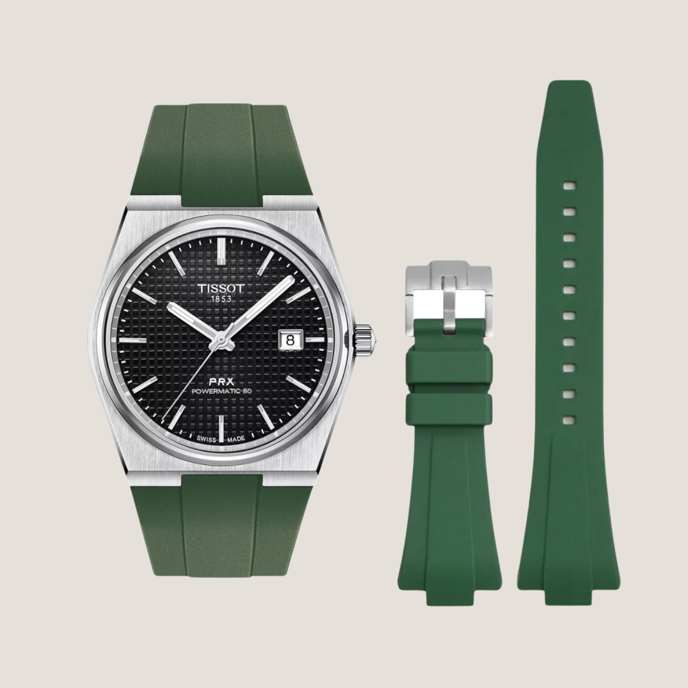 green-rubber-strap-for-tissot-prx-with-watch.png
