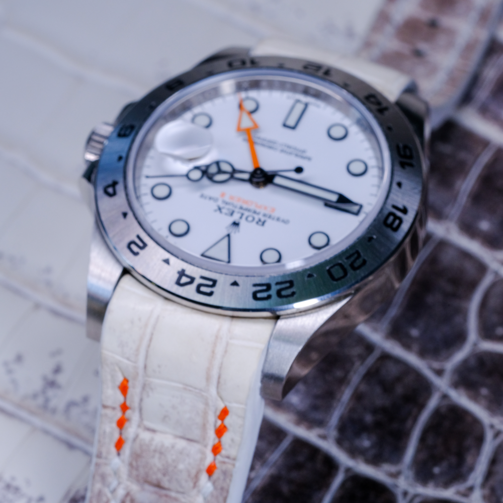 himalayan-alligator-leather-strap-for-rolex-explorer-ii-orange-white-stitching-lug.png