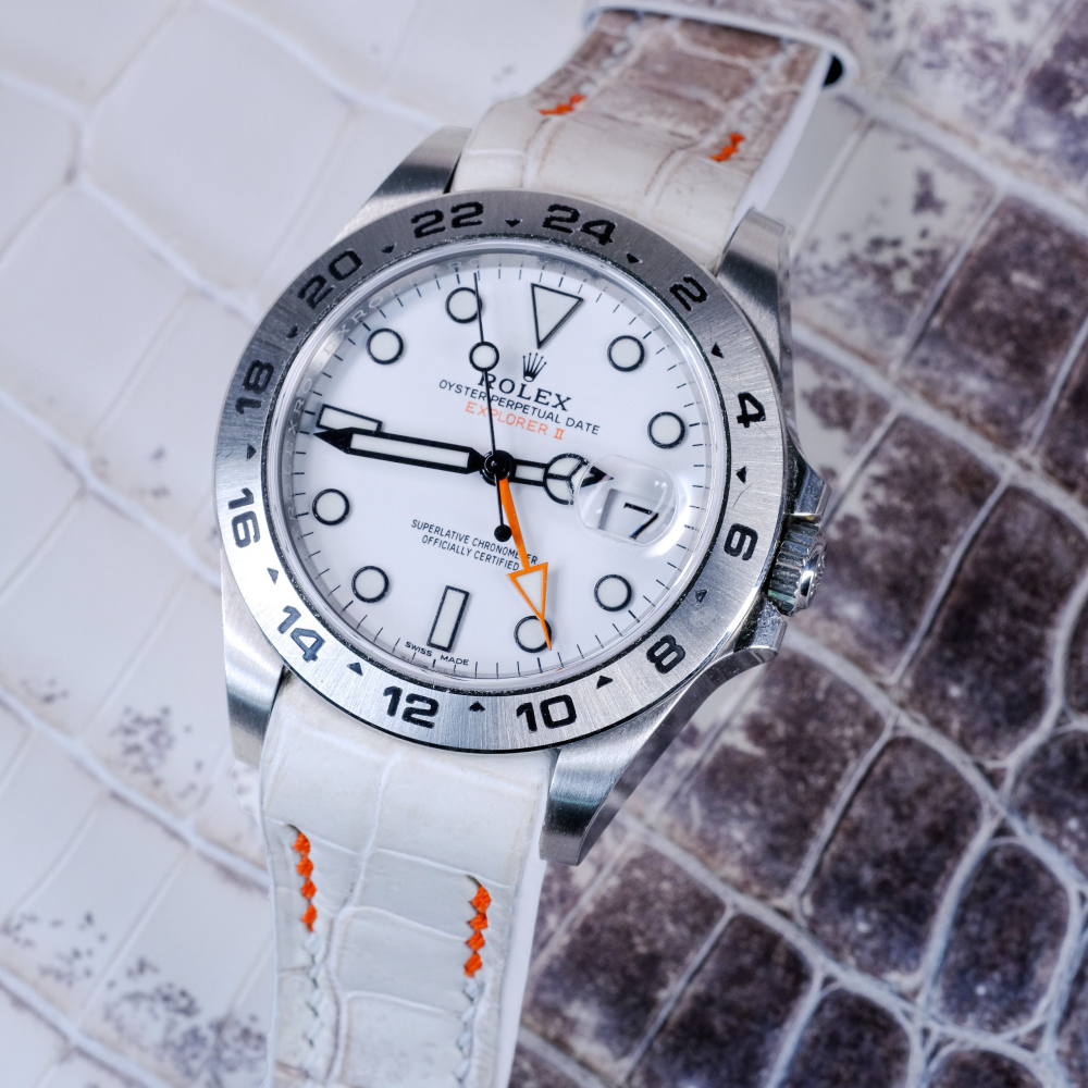himalayan-alligator-leather-strap-for-rolex-explorer-ii-orange-white-stitching.png