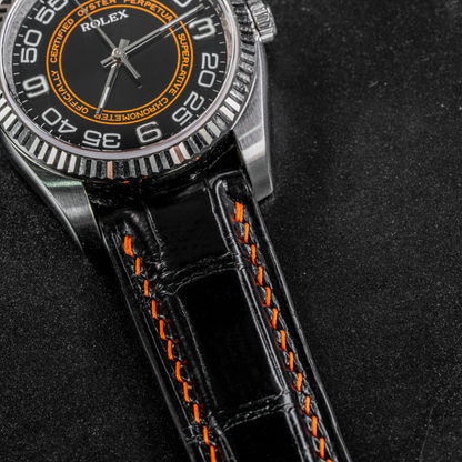 jet-Black-alligator-leather-watch-strap-for-Rolex-OysterPerpetual-36mm-z-series-stitching.png