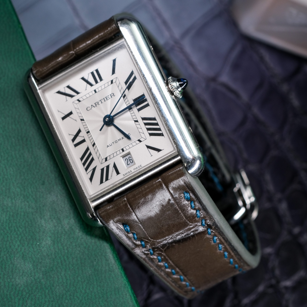 juniper-green-alligator-leather-strap-for-cartier-tank-on-watch.png