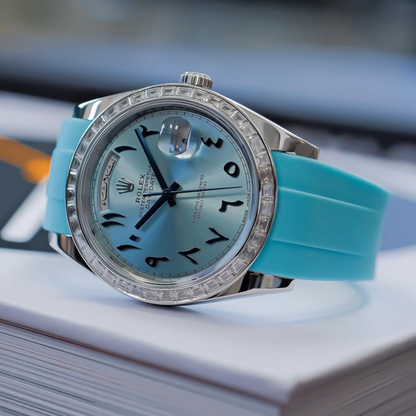 light-blue-fkm-rubber-strap-for-rolex-day-date-40-on-watch.png