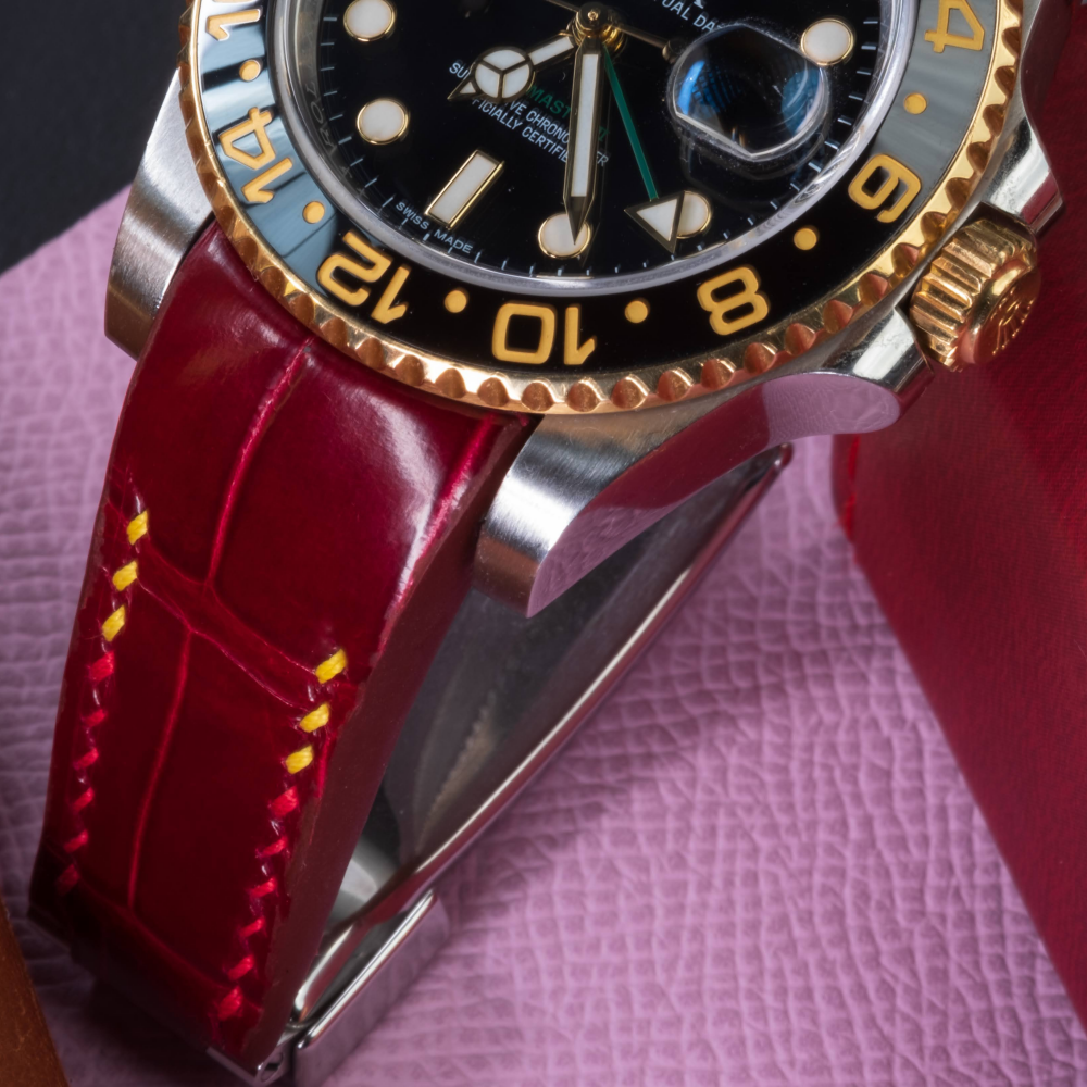 maroon-red-alligator-leather-strap-for-rolex-gtm-ii-on-watch.png