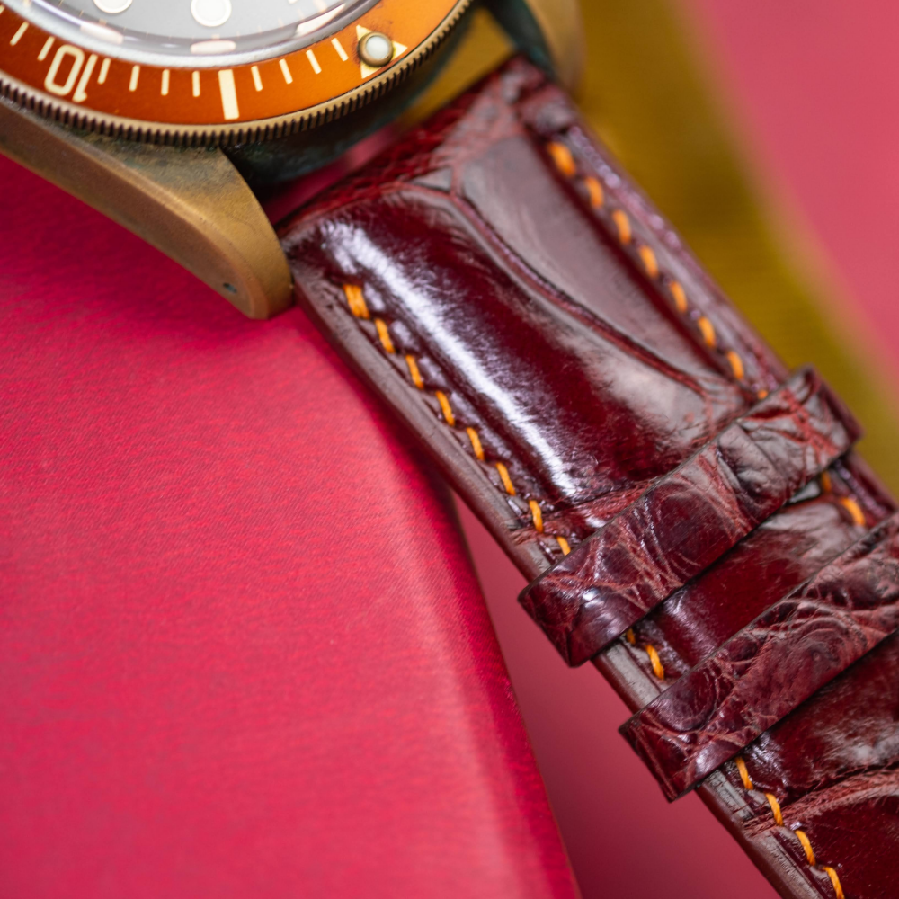 maroon-red-alligator-leather-strap-for-tudor-black-bay-detail.png