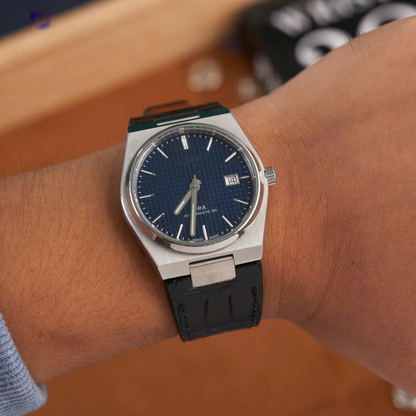 matte-black-alligator-leather-watch-strap-for-tissot-prx-on-hand.png
