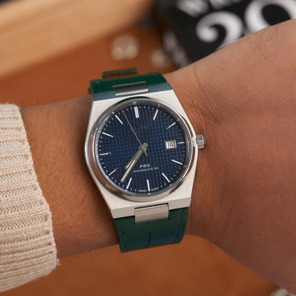 matte-green-alligator-leather-watch-strap-for-tissot-prx-on-hand.png