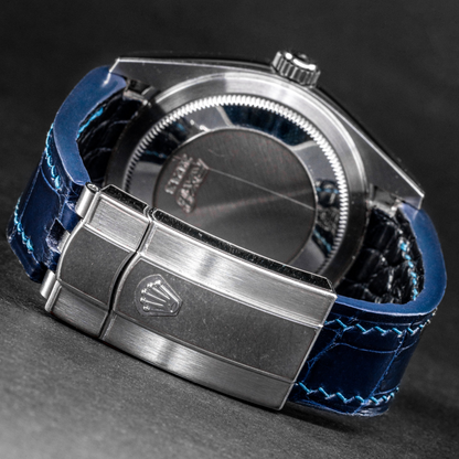 navy-blue-alligator-leather-watch-strap-for-Rolex-Sky-dwelle-with-skyblue-stitching-backside.png